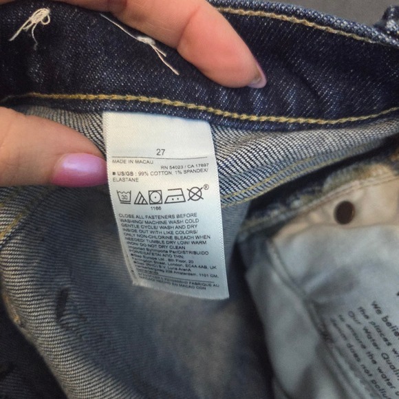 Banana Republic The Straight J Jeans Womens 27 Dark Wash Button Fly - Picture 9 of 12